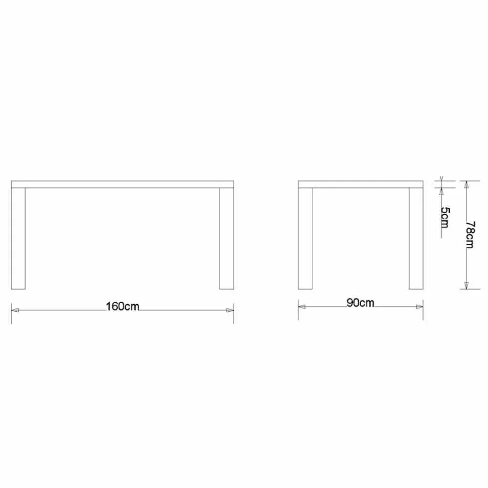 Viadurini Living Esstische Nach Mass|Esstische-Modernes Design Esstisch in Eiche massiv, L160xP90cm, Loran