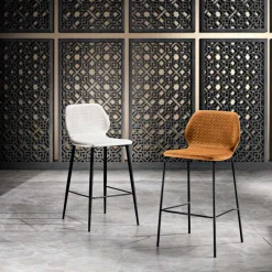 Viadurini Living Küchenhocker-Modernes Design farbige gesteppte Samt Küchenhocker - Scarat