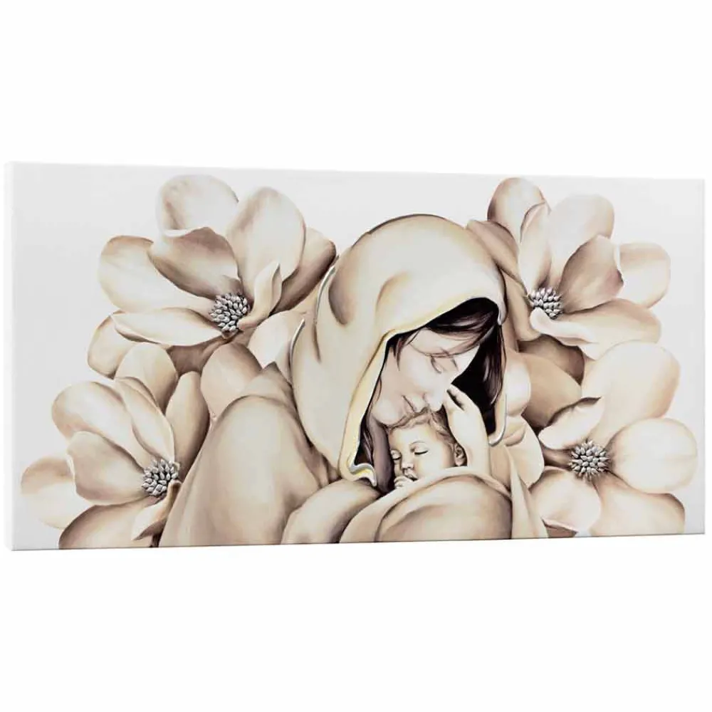 Viadurini Decor Religiöse Bilder-Modernes Design Gemälde in Relief auf Leinwand in Italien gefertigt Sole