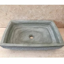 Viadurini Bathroom Steinwaschbecken-Modernes Design grünes Natursteinwaschbecken Hilda, einzigartiges Waschbecken