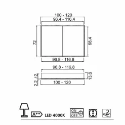 Viadurini Bathroom Badspiegel-Modernes Design LED-Einbau-Spiegel mit 2 Türen, Adele