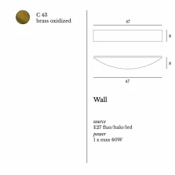 Viadurini Lighting Moderne Wandleuchten-Modernes Design Messing Wandleuchte 47xH8x th 8 cm Blandine