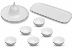 Viadurini Kitchen Geschirr Teller-Modernes Design Porzellan Aperitif Teller Set 8 Stück - Galatino