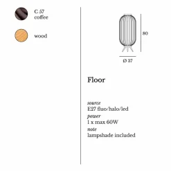Viadurini Lighting Designer Stehlampen-Modernes Design Stehlampe aus Stahl Durchmesser 37xH80 cm Fanny