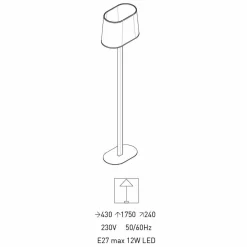 Viadurini Lighting Moderne Stehlampen-Modernes Design Stehleuchte aus Metall mit Stoff Lampenschirm Made in Italy - Jump
