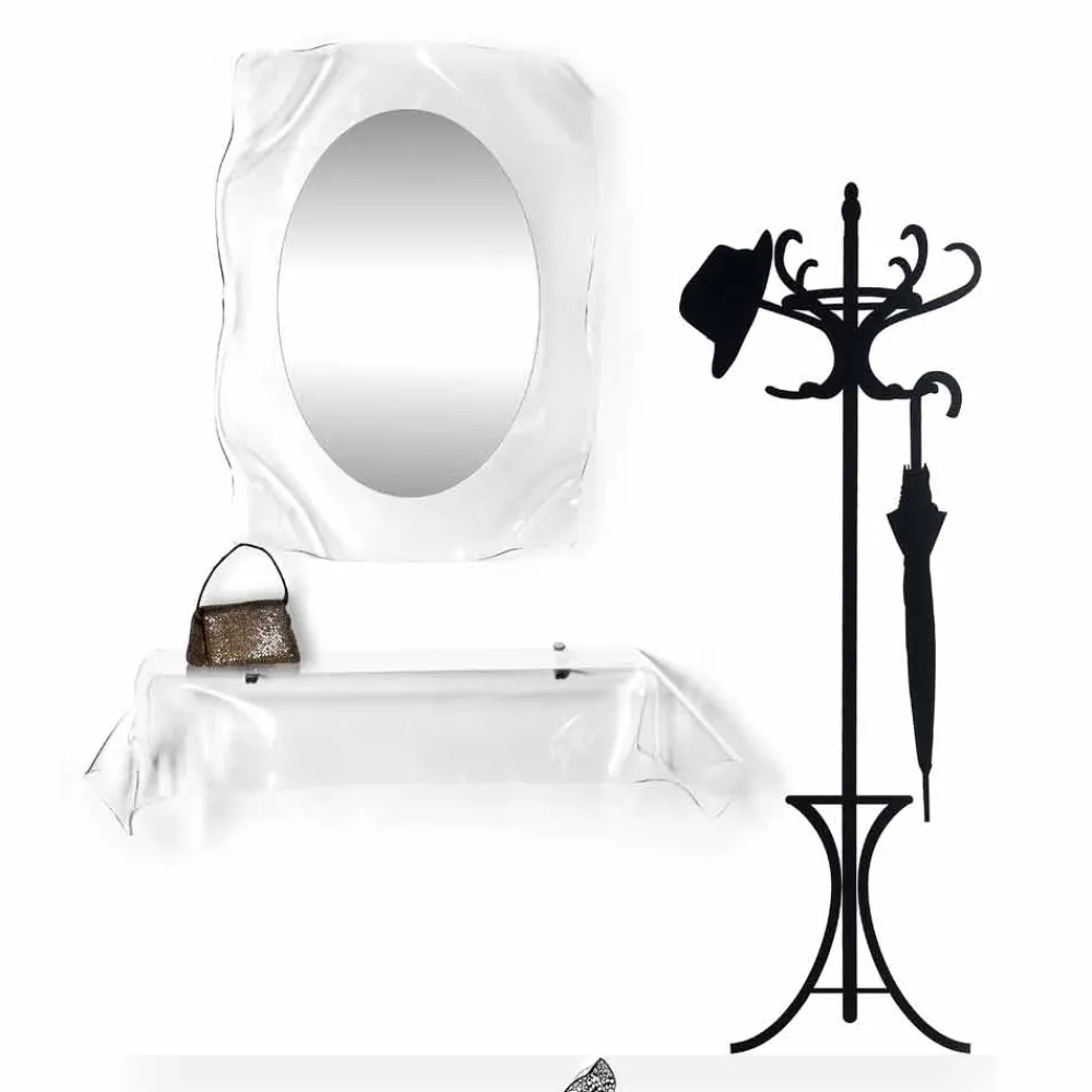 Viadurini Living Wandspiegel-Modernes Design transparenter Wandspiegel Diva, made in Italy