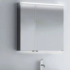 Viadurini Bathroom Badspiegel-Modernes Design 2-türiger Spiegel, LED-Beleuchtung, Carol