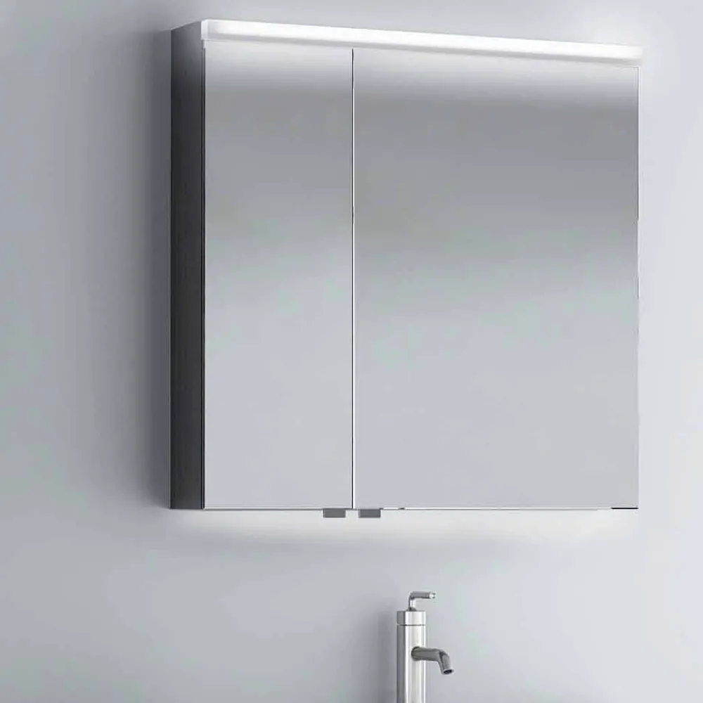 Viadurini Bathroom Badspiegel-Modernes Design 2-türiger Spiegel, LED-Beleuchtung, Carol