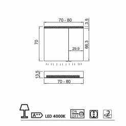Viadurini Bathroom Badspiegel-Modernes Design 2-türiger Spiegel, LED-Beleuchtung, Carol