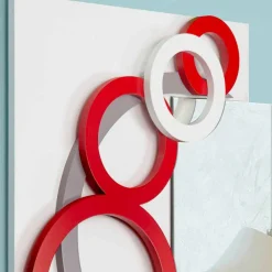 Viadurini Decor Wandspiegel-Modernes Design Wandspiegel Weiß Rot Grau in Holz - Illusion