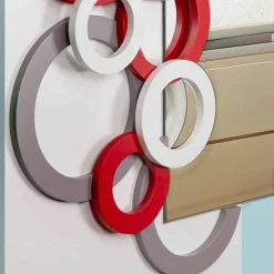 Viadurini Decor Wandspiegel-Modernes Design Wandspiegel Weiß Rot Grau in Holz - Illusion