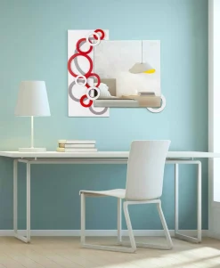 Viadurini Decor Wandspiegel-Modernes Design Wandspiegel Weiß Rot Grau in Holz - Illusion