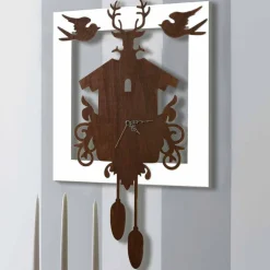 Viadurini Time Design Wanduhren-Modernes Design Wanduhr in dunkel und weiß verziertem Holz - Märchen