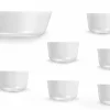 Viadurini Kitchen Becher Set Design-Modernes Design Weiße Porzellantassen und Schalen Set 7 Stück - Arktis