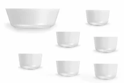 Viadurini Kitchen Becher Set Design-Modernes Design Weiße Porzellantassen und Schalen Set 7 Stück - Arktis