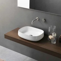 Viadurini Bathroom Keramikwaschbecken-Modernes Design White Countertop Keramik Waschbecken Made in Italy - Tune2