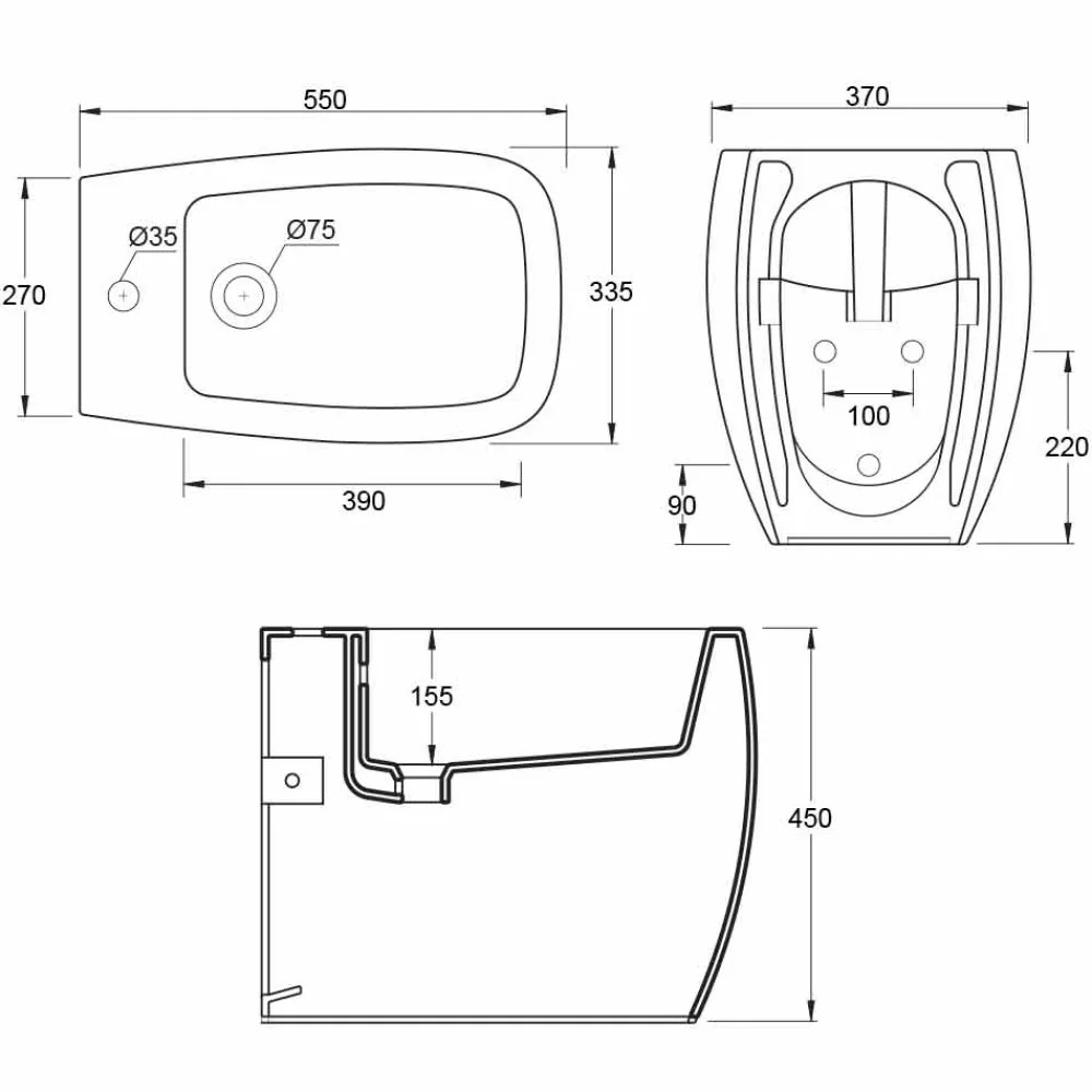 Viadurini Bathroom Bidet-Modernes Design-Bidet aus weißer Keramik, Gais, hergestellt in Italien