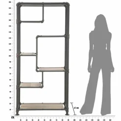 Viadurini Living Moderne Design Bücherregale-Modernes Design-Bodenregal aus MDF und Metall - Merve