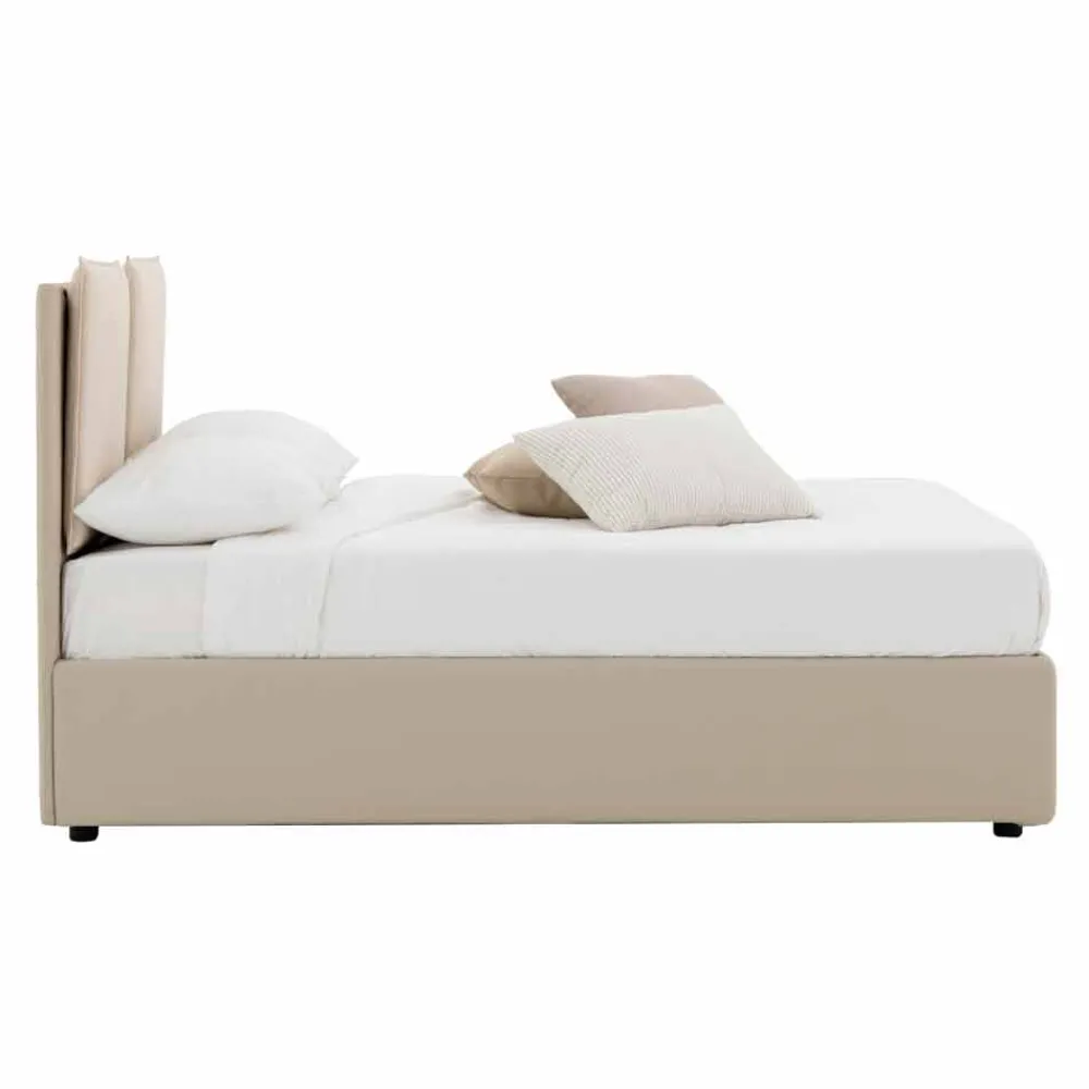 Viadurini Night Design Maßgeschneiderte Möbel|Polsterbetten-Modernes Doppelbett aus Kunstleder und Stoff Made in Italy - Zeldo