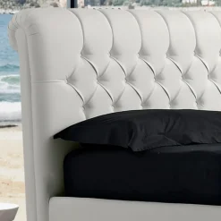 Viadurini Night Design Maßgeschneiderte Möbel|Polsterbetten-Modernes Doppelbett aus Kunstleder mit Contentiore - Ozzano