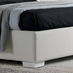 Viadurini Night Design Maßgeschneiderte Möbel|Polsterbetten-Modernes Doppelbett aus Kunstleder mit Contentiore - Ozzano