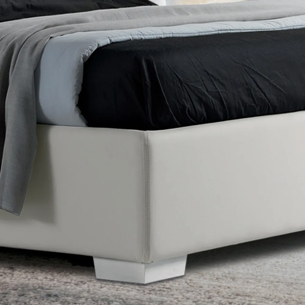 Viadurini Night Design Maßgeschneiderte Möbel|Polsterbetten-Modernes Doppelbett aus Kunstleder mit Contentiore - Ozzano