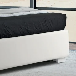 Viadurini Night Design Maßgeschneiderte Möbel|Polsterbetten-Modernes Doppelbett aus Kunstleder mit Contentiore - Ozzano