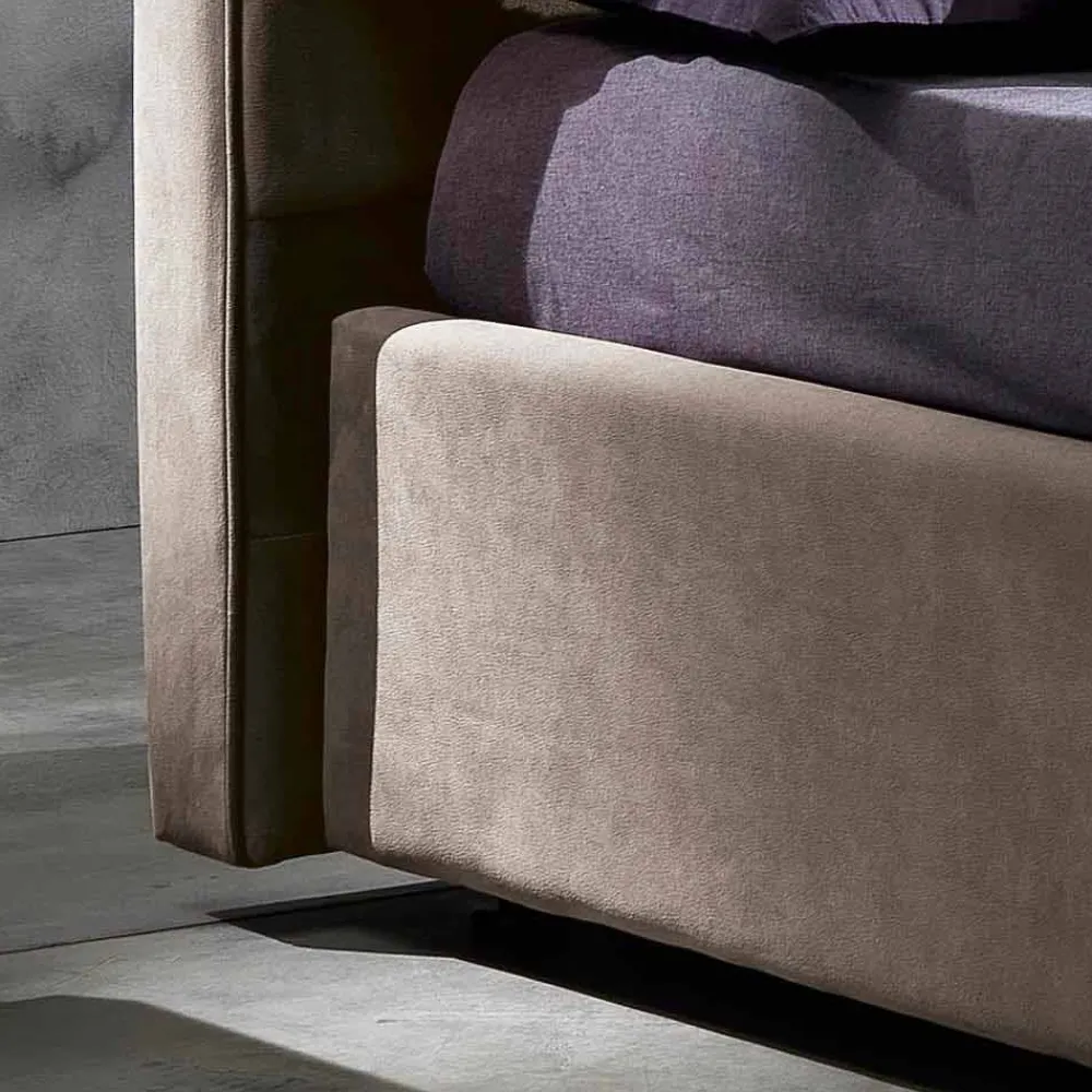 Viadurini Night Design Polsterbetten-Modernes Doppelbett mit Aufbewahrungsbox 160x190/200cm Gin