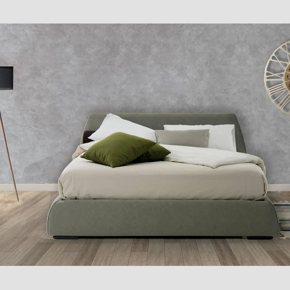 Viadurini Night Design Maßgeschneiderte Möbel|Polsterbetten-Modernes Doppelbett mit Box aus Stoff oder Kunstleder Made in Italy - Minerva