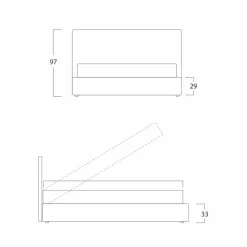 Bolzan Letti Maßgeschneiderte Möbel|Polsterbetten-Modernes Doppelbett mit Bettcontainer, Gaya New von Bolzan