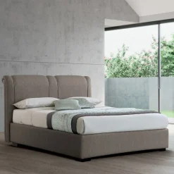 Viadurini Night Design Maßgeschneiderte Möbel|Polsterbetten-Modernes Doppelbett mit Box aus feuerfestem Leder - Ania