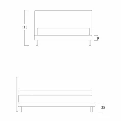 Bolzan Letti Maßgeschneiderte Möbel|Polsterbetten-Modernes Doppelbett mit dünnem Untergestell, Gaya New von Bolzan