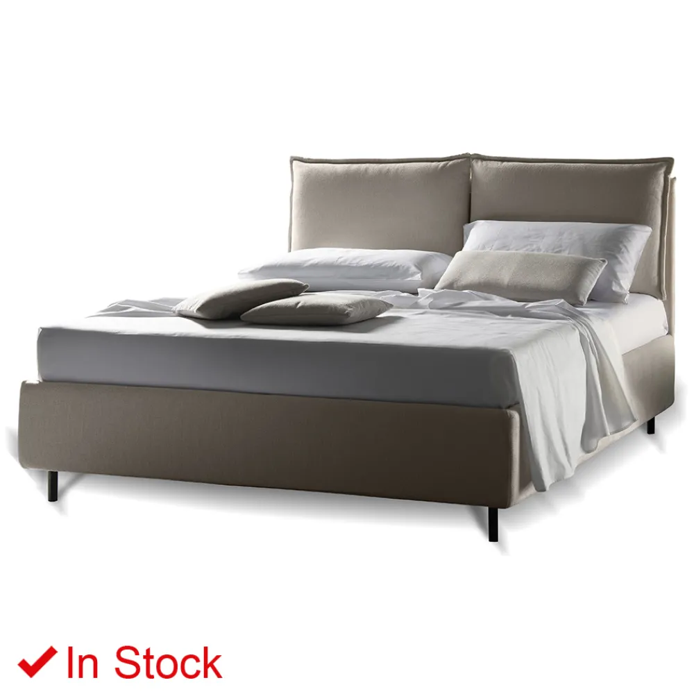 Viadurini Night Design Maßgeschneiderte Möbel|Polsterbetten-Modernes Doppelbett mit gepolstertem Kopfteil Made in Italy - Ernesta