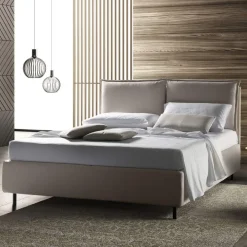 Viadurini Night Design Maßgeschneiderte Möbel|Polsterbetten-Modernes Doppelbett mit gepolstertem Kopfteil Made in Italy - Ernesta