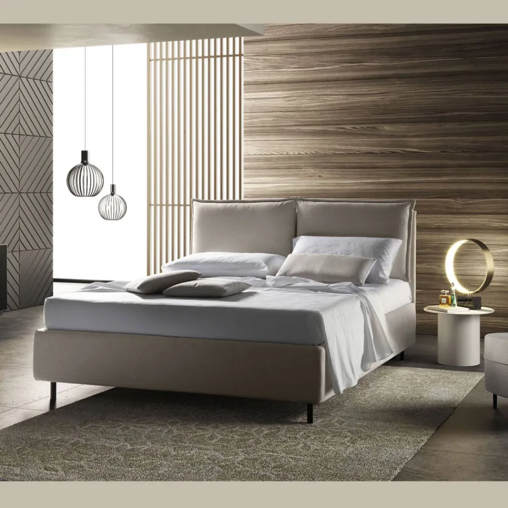 Viadurini Night Design Maßgeschneiderte Möbel|Polsterbetten-Modernes Doppelbett mit gepolstertem Kopfteil Made in Italy - Ernesta