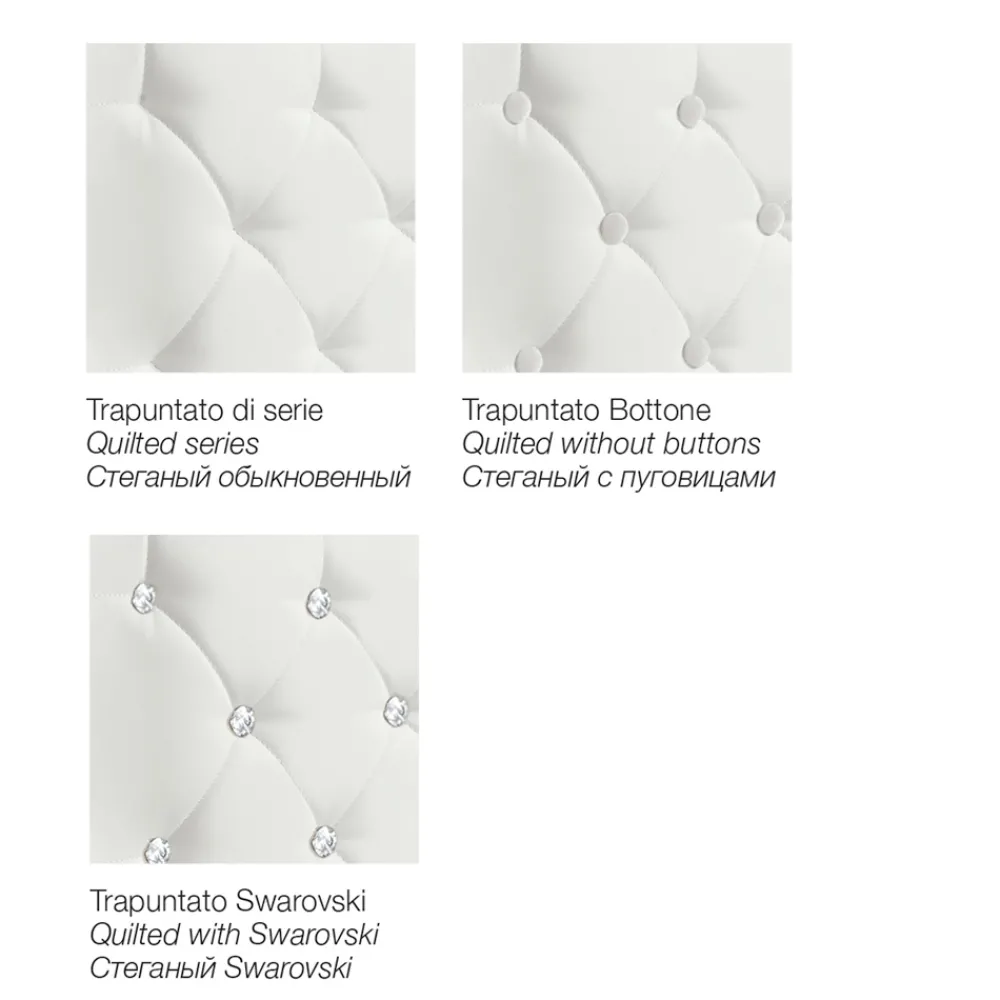 Viadurini Night Design Maßgeschneiderte Möbel|Polsterbetten-Modernes Doppelbett mit Kasten und gestepptem Kopfteil – London