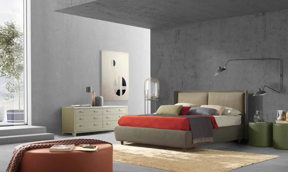 Bolzan Letti Maßgeschneiderte Möbel|Polsterbetten-Modernes Doppelbett, ohne Bettcontainer, Kate von Bolzan