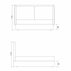 Bolzan Letti Maßgeschneiderte Möbel|Polsterbetten-Modernes Doppelbett, ohne Bettcontainer, Kate von Bolzan