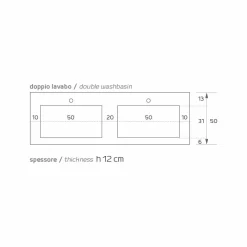 Viadurini Bathroom Design Waschbecken Aus Solid Surface-Modernes doppelte Wand Hängewaschbecken aus Luxolid made in Italy, Ruffano