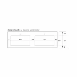 Viadurini Bathroom Harzwaschbecken-Modernes doppelte Wandwaschbecken aus Texolid made in Italy, Rufina