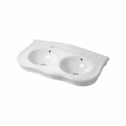 Viadurini Bathroom Keramikwaschbecken-Modernes Doppelwaschbecken oder Wandwaschbecken aus Keramik Avise