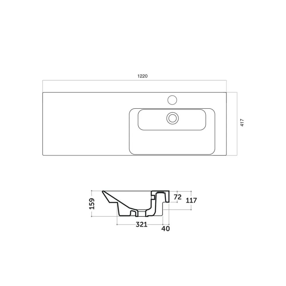 Viadurini Bathroom Keramikwaschbecken-Modernes Einbau- und Aufsatzwaschbecken rechts aus Maida-Keramik