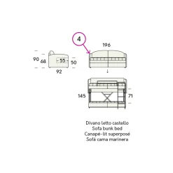 Viadurini Italian Sofas Moderne Schlafsofas-Modernes Etagenschlafsofa aus braunem Stoff Made in Italy - Pont