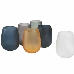 Viadurini Kitchen Gläser Set-Modernes farbiges Glas Wasserglas Set, 12 Stück - Rand