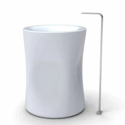 Viadurini Design Design Waschbecken Aus Solid Surface-Modernes freistehendes Standwaschbecken, hergestellt in Italien, Syrakus