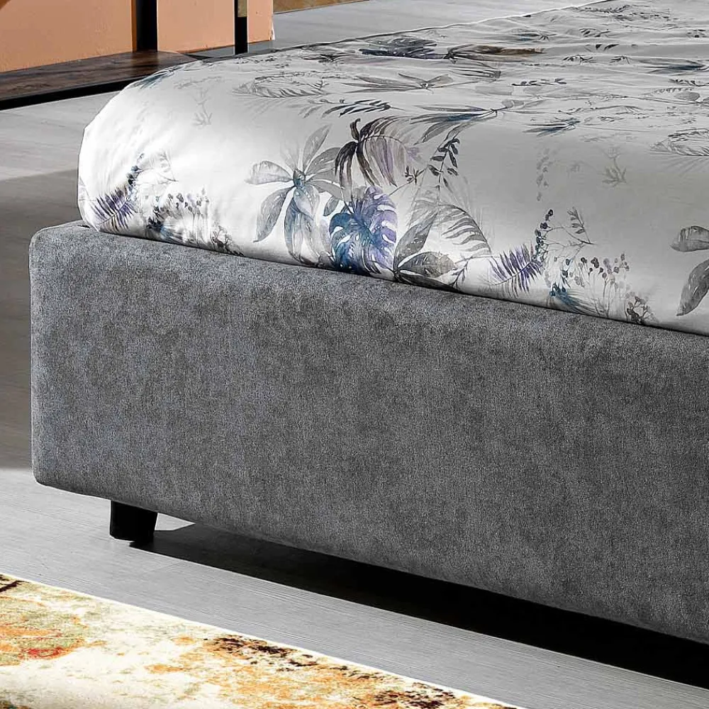 Viadurini Night Design Polsterbetten-Modernes gepolstertes Doppelbett mit Falten oder gestepptem Design - Thomas