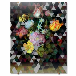 Viadurini Living Blumen Bilder-Modernes Glaswandbild mit Blumendruck Made in Italy - Ganza