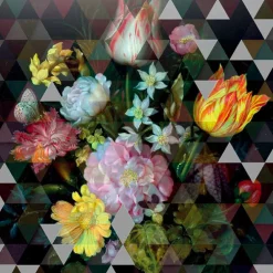 Viadurini Living Blumen Bilder-Modernes Glaswandbild mit Blumendruck Made in Italy - Ganza