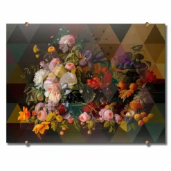 Viadurini Living Blumen Bilder-Modernes Glaswandbild mit Blumendruck Made in Italy - Ganza