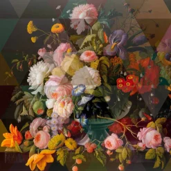 Viadurini Living Blumen Bilder-Modernes Glaswandbild mit Blumendruck Made in Italy - Ganza